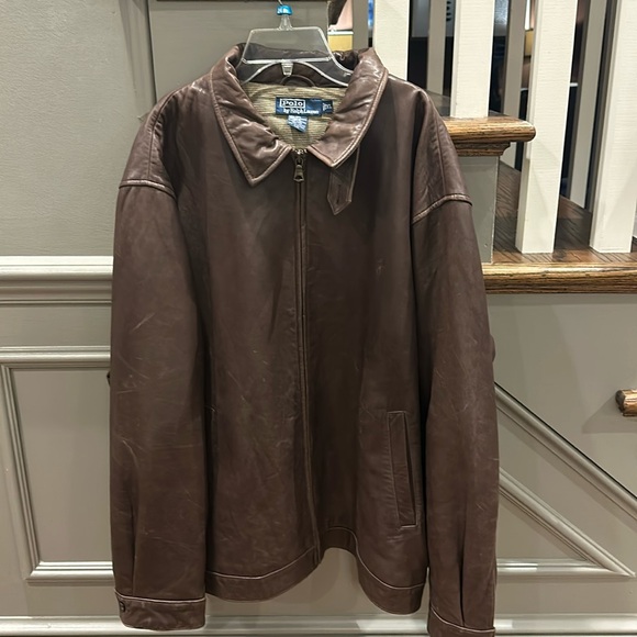Polo Ralph Lauren Leather Bomber Jacket - Picture 1 of 9